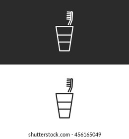 toothbrush line icon