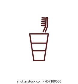 toothbrush line icon