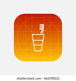 toothbrush line icon