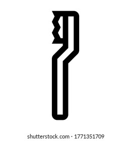 Toothbrush. Line Icon With Different Color Background.