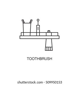 Toothbrush line icon. High quality outline pictograms for infographics, website or mobile app. Vector illustration of element for design company's visit card. logo, etc.