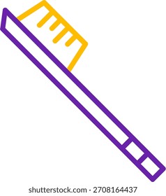 Línea de cepillo de dientes Diseño de icono de Vector de dos colores
