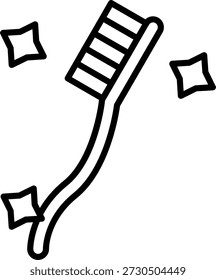 Design de ícone de vetor de linha de escova de dentes