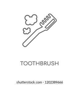 Toothbrush linear icon. Toothbrush concept stroke symbol design. Thin graphic elements vector illustration, outline pattern on a white background, eps 10.