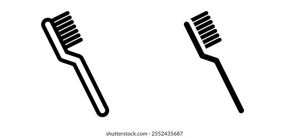Conjunto de Vector de icono de delineador de cepillo de dientes.