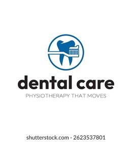 Toothbrush logo design, Dental care logo.