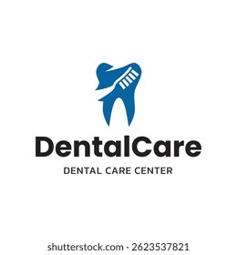 Toothbrush logo design, Dental care logo.