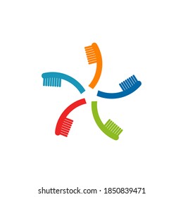 Toothbrush logo design vector template
