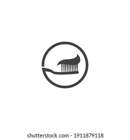Toothbrush logo vector flat design