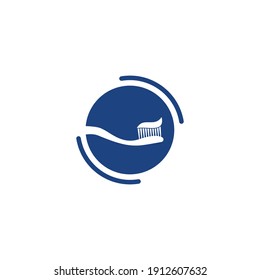 Toothbrush logo vector flat design