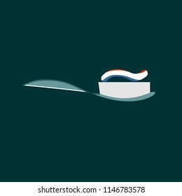 Toothbrush on a dark background abstract vector