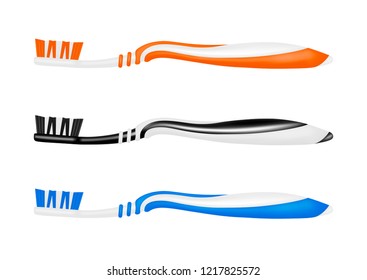 Toothbrush for the oral cavity on a white background.Toothbrush in vector.Illustration of a toothbrush.