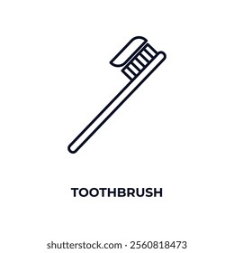 toothbrush outline icon. Linear vector from beauty concept. Thin line toothbrush icon isolated on white background