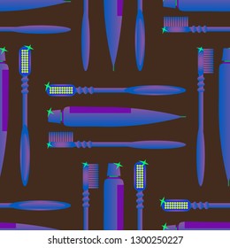 Toothbrush and pasta background - dentist pattern.