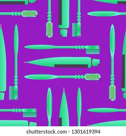 Toothbrush and pasta background - dentist pattern.