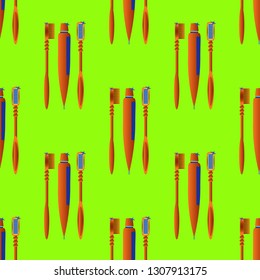 Toothbrush and pasta background - dentist pattern.
