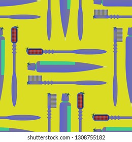 Toothbrush and pasta background - dentist pattern.