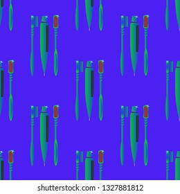 Toothbrush and pasta background - dentist pattern.