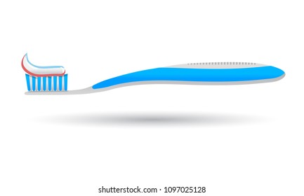 toothbrush with paste, blue color