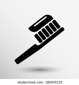 Toothbrush With Paste brush icon vector isolated human paste.