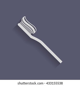 toothbrush with paste. the care of teeth. medical icon hygiene