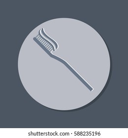 toothbrush with paste. the care of teeth. medical icon hygiene
