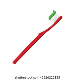 Toothbrush and paste flat vector illustration isolated on white background