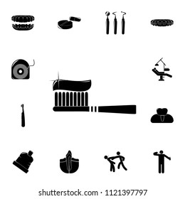 toothbrush with paste icon. Detailed set of Dental icons. Premium quality graphic design sign. One of the collection icons for websites, web design, mobile app on white background