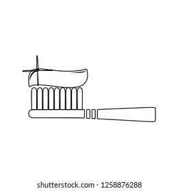 toothbrush with paste icon. Element of Dental for mobile concept and web apps icon. Thin line icon for website design and development, app development