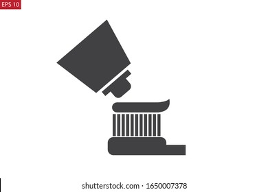 Toothbrush With Paste icon vector 