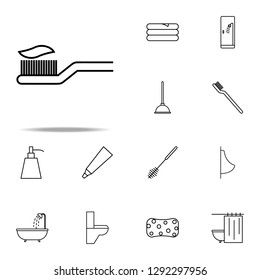 toothbrush with paste icon. web icons universal set for web and mobile