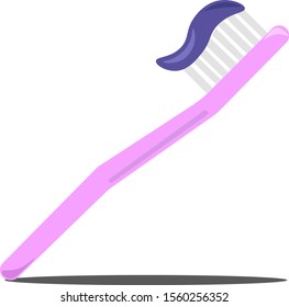 Toothbrush with paste, illustration, vector on white background.