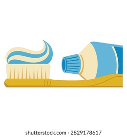Toothbrush with paste on white illustration perfect for oral hygiene healthcare and dental themed designs