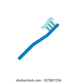Toothbrush and paste vector icon