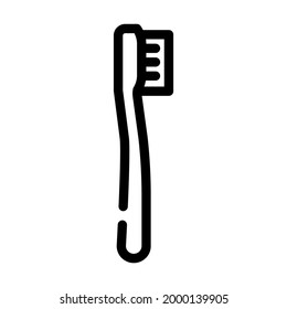 Zahnbürste-Kunststoff-Zubehör Linie Symbol Vektorgrafik. Accessoires aus Zahnbürste. isoliertes Kontursymbol