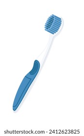Toothbrush with plastic handle vector illustration isolated on white background
