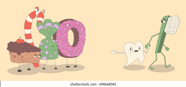 Toothbrush protects the tooth from sugar and sweets