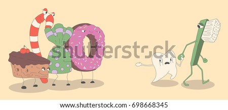 Toothbrush protects the tooth from sugar and sweets
