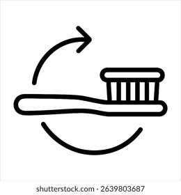 Toothbrush Rotation Reminder Icon Dental Health Hygiene Brush Heads Replacement Oral Care Routine