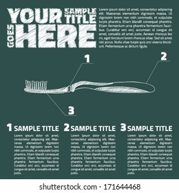 Toothbrush schematic presentation on the blackboard