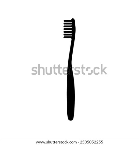 Toothbrush silhouette vector illustration on white background
