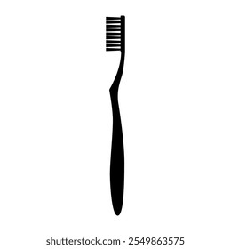 Toothbrush Silhouette Vector Illustration. This is a vector illustration of a toothbrush represented as a black silhouette.