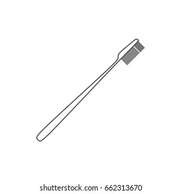 Toothbrush simple icon. Contour illustration. 