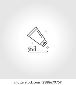 Toothbrush simple line icon vector illustration logo template. isolated on grey background