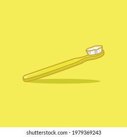 Toothbrush simple vector cartoon illustration