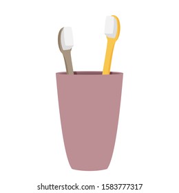 Toothbrush simple vector illustration. Cartoon style object.