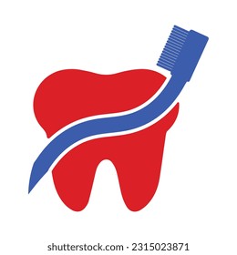 Toothbrush and teeth vector illustration
