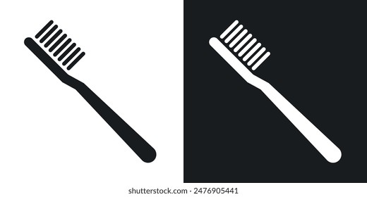 Toothbrush thin vector icon collection.