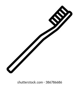 Toothbrush / tooth brush line art vector icon for apps and websites