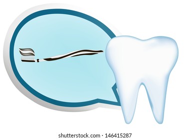 toothbrush,  tooth design element. eps10 vector mesh illustration